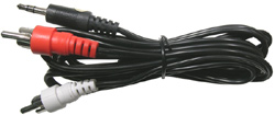 RCA dual to 3.5mm plug,  cable 6'