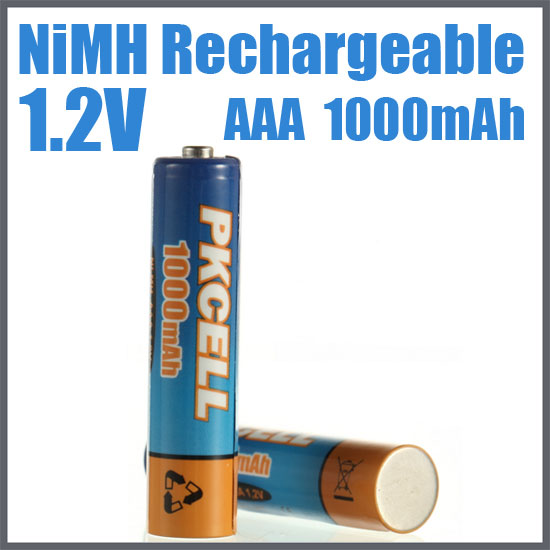 AAA 1000mAh NiMH Rechargeable Battery, 2/Card     AAA1000-2, battery, batteries