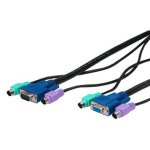 KVM Cable, HD15 (M)/(F) + (2)MD6 (M)(F)  10ft kvm